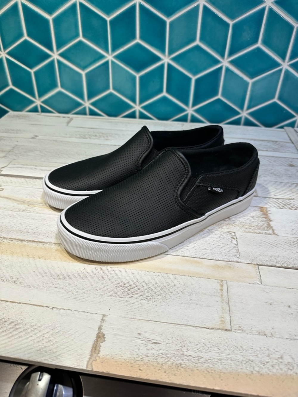 Vans Slip-On Perf Black & White Women’s Shoes size 7.5